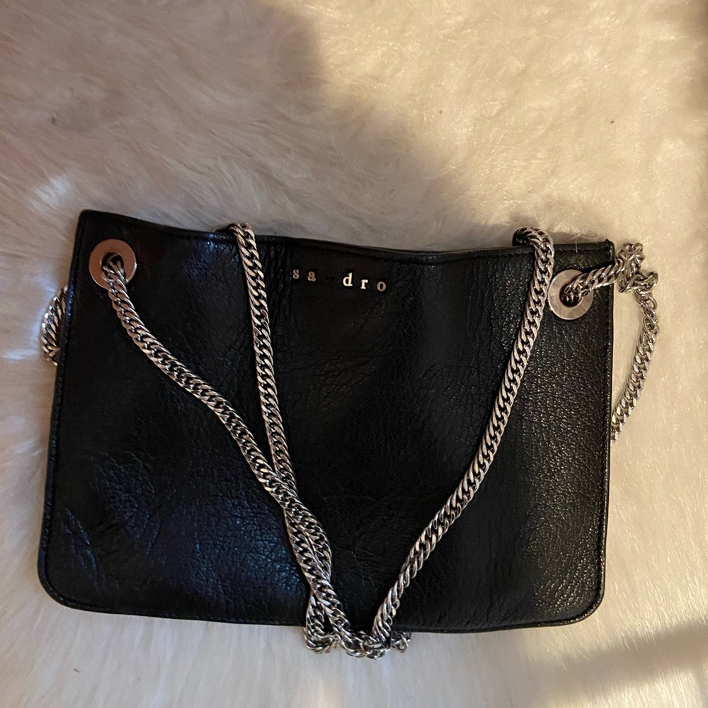 Sandro double sided bag with chain (green on back)